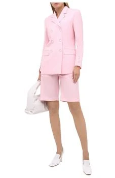 Burberry | Ladies Soft Pink Double-Breasted Tumbled Wool Blazer 1.5折
