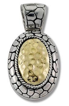 商品SAMUEL B. | Sterling Silver 18K Yellow Gold Hammered Pendant,商家Nordstrom Rack,价格¥930图片