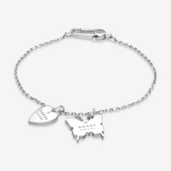 推荐Gucci Sterling Silver Heart and Butterfly Charm Bracelet YBA223516001017商品