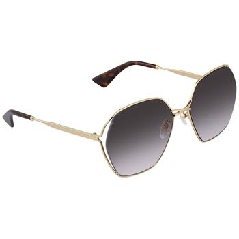 Gucci Grey Gradient Geometric Ladies Sunglasses GG0818SA 001 63,价格$219.99