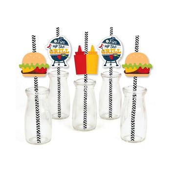 商品Big Dot of Happiness | Fire Up the Grill - Paper Straw Decor - Summer BBQ Picnic Party Striped Decorative Straws - Set of 24,商家Macy's,价格¥104图片