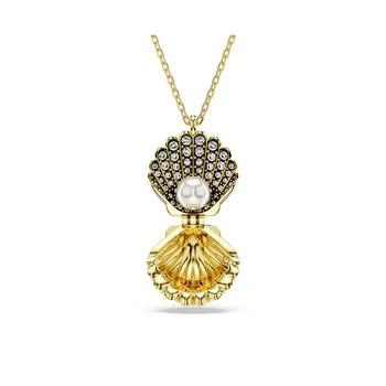 Swarovski | Crystal Swarovski Imitation Pearl, Shell, White, Gold-Tone Idyllia Pendant Necklace 独家减免邮费