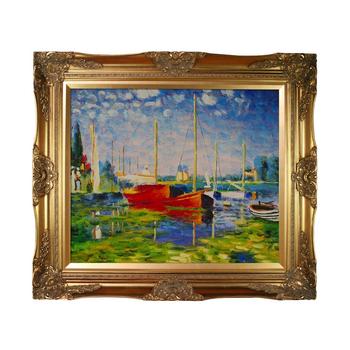 商品By Overstockart Red Boats At Argenteuil with Victorian Frame, 28" x 32"图片