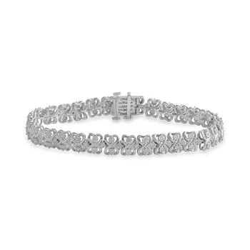Macy's | Diamond Heart Link Bracelet (1 ct. t.w.) in Sterling Silver,商家Macy's,价格¥9048