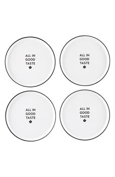 CREATIVE BRANDS | Set of 4 All in Good Taste Melamine Plates,商家Nordstrom Rack,价格¥157