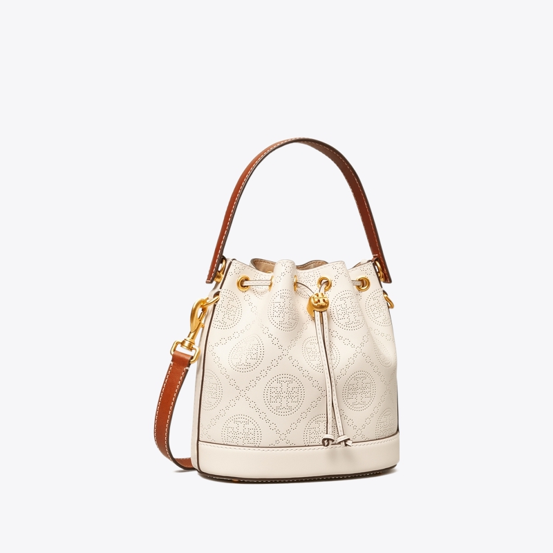 商品Tory Burch | 【香港直邮】TORY BURCH汤丽柏琦 T MONOGRAM中号冲孔水桶包80768,商家BLANKSPACE,价格¥4246图片