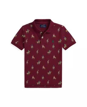 Ralph Lauren | Toddler and Little Boys Equestrian-Print Cotton Mesh Polo Shirt,商家Macy's,价格¥306