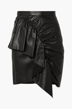 女士Isabel Marant, Isabel Marant | Nela ruffled leather mini skirt商品图片 2.9折