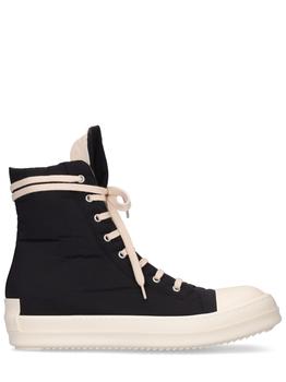 rick owens鞋, Rick Owens | Cotton & Nylon Faille High Top Sneakers商品图片 额外7.5折, 额外七五折