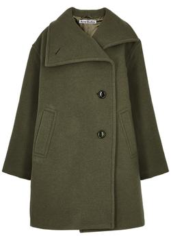 Acne Studios | Green wool-blend coat商品图片,满$1享8.9折, 满折