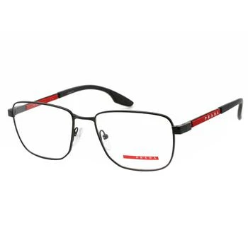 推荐Prada Sport Men's Eyeglasses - Black Rectangular Metal Frame | 0PS 50OV 1AB1O1商品