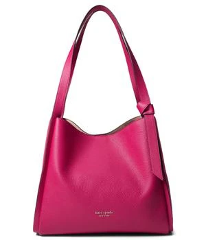 推荐Knott Color-Blocked Pebbled Leather Large Shoulder Bag商品