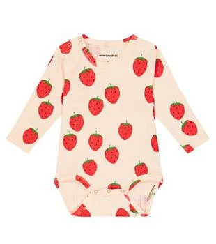 Mini Rodini | 婴幼儿 — Strawberries棉质混纺连身衣 