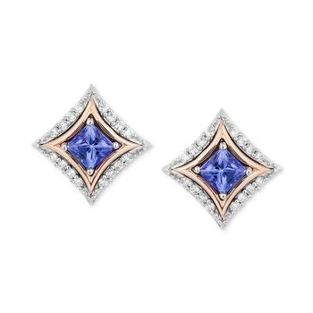Enchanted Disney Fine Jewelry | Tanzanite (1/6 ct. t.w.) & Diamond (1/10 ct. t.w.) Stud Earrings in Sterling Silver & 10k Rose Gold,商家Macy's,价格¥5867