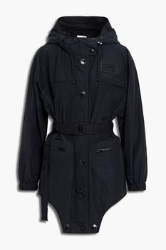推荐Belted cotton-blend gabardine hooded jacket商品