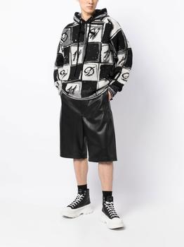 推荐WE11DONE UNISEX CHESS BOARD GRAPHIC KNIT HOODIE商品