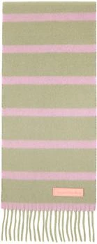 Acne Studios | Khaki & Pink Narrow Fringe Scarf 独家减免邮费