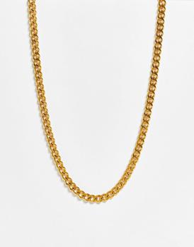 ASOS | ASOS DESIGN stainless steel chain necklace in gold tone商品图片,7.6折