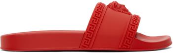 范思哲男鞋海淘, Versace | Red Palazzo Pool Slides商品图片 