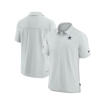 NIKE | Men's White Dallas Cowboys Sideline Lockup Performance Polo Shirt商品图片,