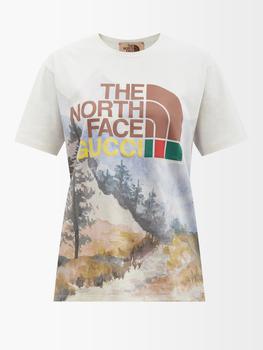 Gucci | X The North Face printed cotton-jersey T-shirt商品图片,