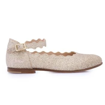 推荐Girls Light Brown Glitter-Detail Ballerina Shoes商品