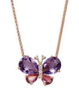 推荐14k Rose Gold & Multi-Stone Pendant Necklace商品