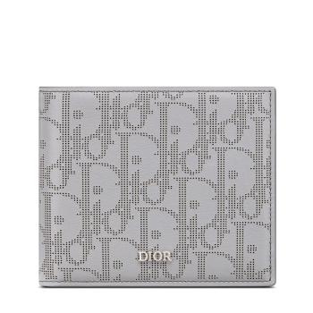 拉杆箱迪奥, Dior | 【预售3-7天】DIOR/迪奥 21春夏 穿孔工艺灰色Dior Oblique Galaxy 小牛皮皮夹钱包2ESBC027VPD_H860商品图片 7.9折, 包邮包税