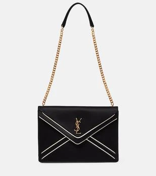 Yves Saint Laurent | Gaby Small satin and leather shoulder bag 