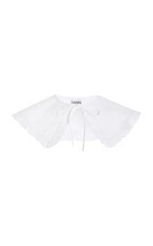 推荐Ganni - Women's Ruffled Cotton Poplin Collar - White - OS - Moda Operandi商品