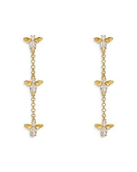 Lele Sadoughi | Crystal Honeybee Linear Drop Earrings,商家Bloomingdale's,价格¥1086