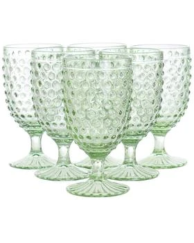 Martha Stewart | 6pc 14.2oz Glass Hobnail Goblet Drinkware Set,商家Premium Outlets,价格¥787