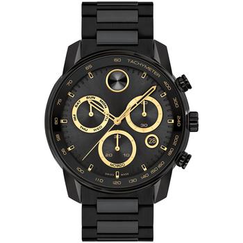 Movado | Men's Bold Verso Swiss Quartz Chronograph Ionic Plated Black Steel Bracelet Watch 44mm商品图片,