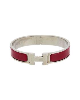 美国爱马仕手镯, [二手商品] Hermes | Hermes Palladium Printed Enamel Clic Clac H Bangle (Authentic Pre-Owned)商品图片 