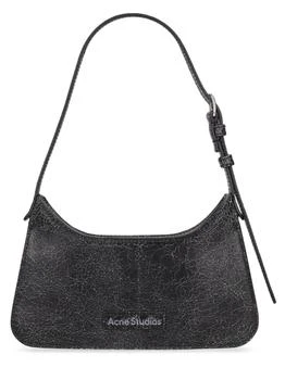 推荐Micro Platt Crackle Leather Shoulder Bag商品