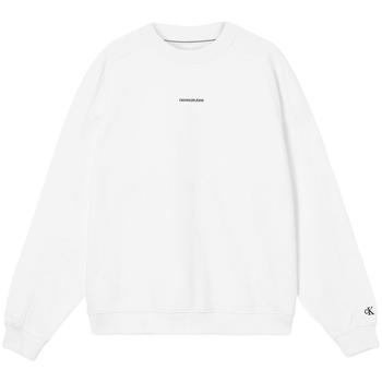 ck卫衣推荐, Calvin Klein | Calvin Klein Micro Branding Crew Sweat - White商品图片 