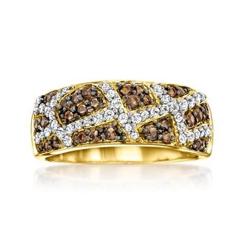 Ross-Simons | Smoky Quartz and . White Topaz Giraffe-Print Ring in 18kt Gold Over Sterling,商家Premium Outlets,价格¥746