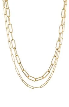 ADORNIA | 14K Gold Plated 3mm & 4mm Paperclip Chain Necklace Set 1.5折, 独家减免邮费