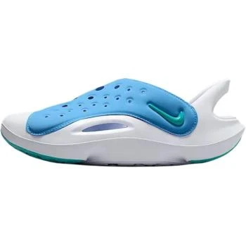 NIKE | [预售3天]Aqua Swoosh 柔软舒适 防滑耐磨 低帮 儿童凉鞋 白蓝 青少年,商家AMRAP,价格¥92