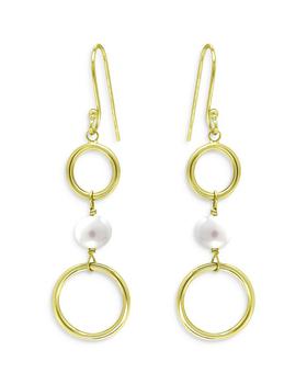 推荐Circle Drop Earrings in 18K Gold Plated Sterling Silver  - 100% Exclusive商品