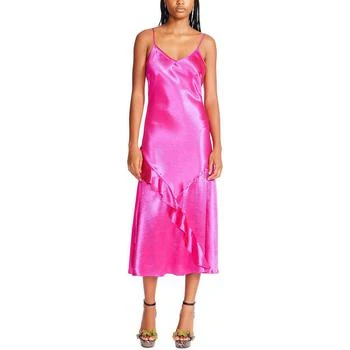 Betsey Johnson | Betsey Johnson Womens Satin Ruffled Slip Dress,商家BHFO,价格¥177