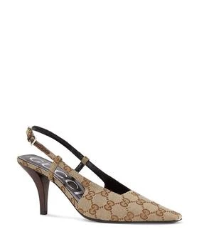Gucci | Women's GG Pointed Toe Slingback Pumps 