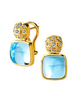 商品Mogul 18K Yellow Gold, Blue Topaz, & Diamond Drop Earrings图片