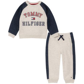 商品Tommy Hilfiger | Baby Boys Raglan Crew Neck Sweatsuit, 2 Piece Set,商家Macy's,价格¥118图片