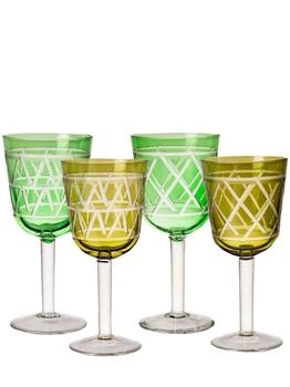 POLSPOTTEN | Tie Up Set Of 4 Wine Glasses,商家LUISAVIAROMA,价格¥751