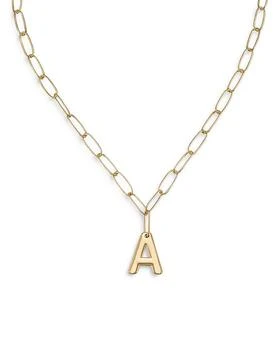 Ettika Jewelry | Paperclip Link Chain Initial Pendant Necklace in 18K Gold Plated, 18",商家Bloomingdale's,价格¥298
