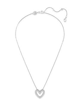 商品Una Swarovski Crystal Rhodium-Plated Heart Pendant Necklace图片