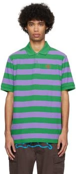 Green & Purple Striped Polo