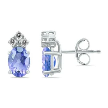 SSELECTS | 14K  6X4Mm Oval Tanzanite And Three Stone Diamond Earrings,商家Premium Outlets,价格¥2342