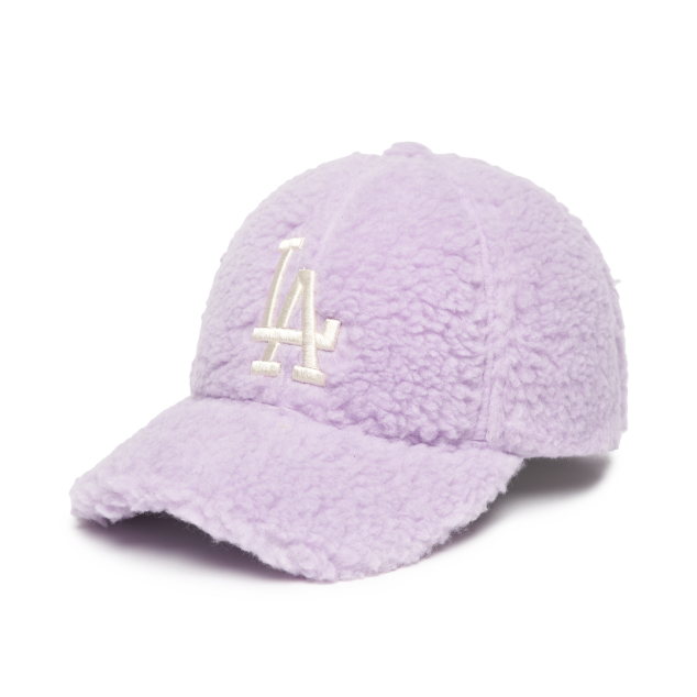 推荐【Brilliant|包邮包税】MLB 羊羔绒 秋冬保暖 棒球帽 紫色 白LA大LOGO 3ACPFDI16-07LDL商品